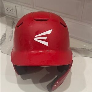 Easton Brand Red Baseball Helmet with Chin Guard